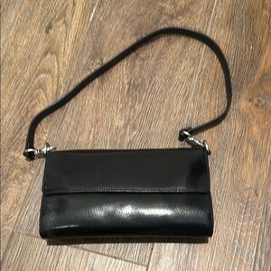HOBO Sleek Black Leather Shoulder Bag